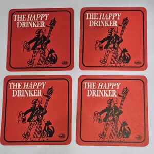 The Happy Drinker Coasters Set of 4